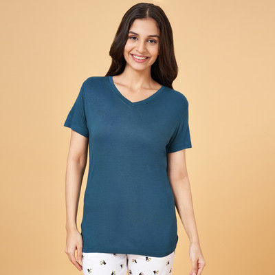 Dreamz by Pantaloons Casual Solid Women Blue Top