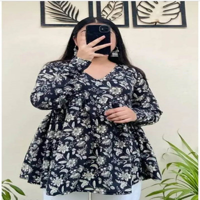 nikku textiles Party Printed, Solid Women Brown, White Top