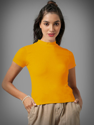 Maheshvi Casual Solid Women Yellow Top