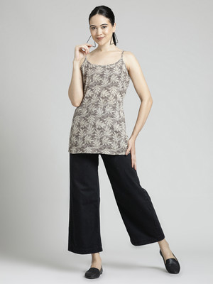 Jaipur Kurti Casual Printed Women Brown Top