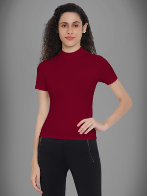 Maheshvi Casual Solid Women Maroon Top