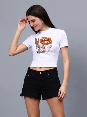 ABJ Fashion Casual Printed Women White Top