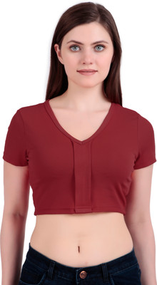 FABS Casual Solid Women Maroon Top