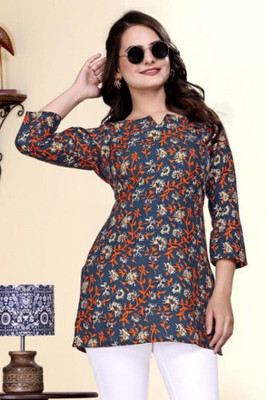 ROOP LAVANYA Casual Solid Women Blue Top