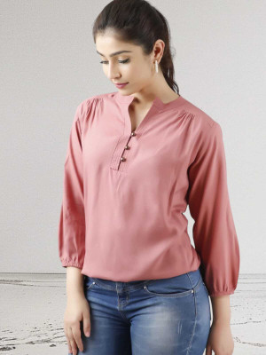 Himanc Enterprises Casual Solid Women Pink Top
