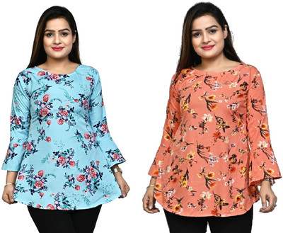 LIBSADRESSES Casual Printed Women Multicolor Top