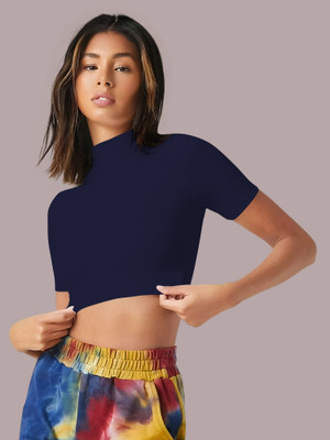 Maheshvi Casual Solid Women Dark Blue Top