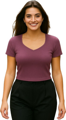 SUGARCANNE Casual Solid Women Grey Top