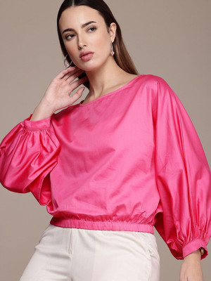 French Connection Casual Solid Women Pink Top
