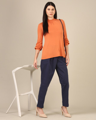 Boldcurve Fashion Casual Solid Women Beige Top