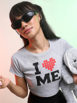 Tokyo Talkies Casual Printed Women Grey Top