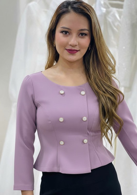 SN STYLES Casual Solid Women Purple Top
