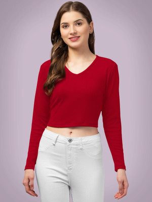 Kashonaa Casual Self Design Women Red Top