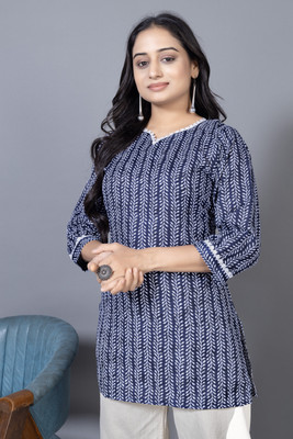 KALAVRITTA Casual Printed Women Blue Top