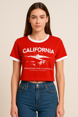 Saigarments Party Printed Women Red Top