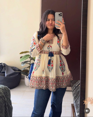 jaiambycreation Party Printed Women Multicolor Top