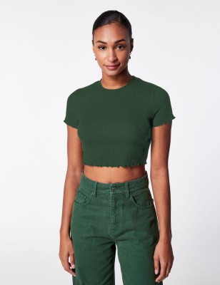 METRONAUT Casual Solid Women Green Top