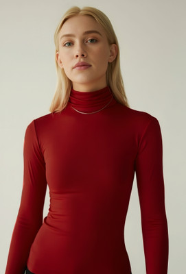 SIGHTBOMB Casual Solid Women Red Top