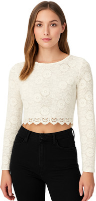 Icw Casual Floral Print Women Blue Top