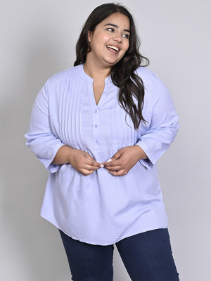 9 impression Casual Solid Women Purple Top