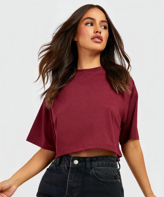 vervean Casual Solid Women Maroon Top