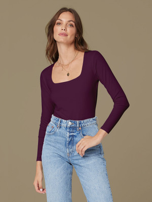 Dream Beauty Fashion Casual Solid Women Purple Top
