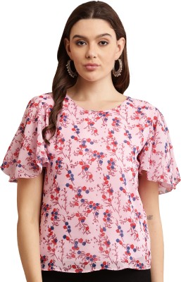 Raabta Fashion Casual Floral Print Women Pink Top