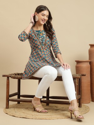 Janakdulari Creation Formal Floral Print Women Multicolor Top