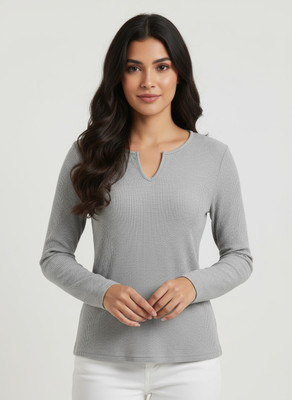 TAMILA FASHIONS Casual Solid Women Grey Top