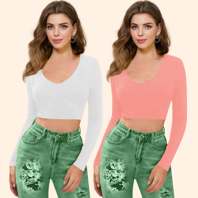 Kashonaa Casual Solid Women Pink Top