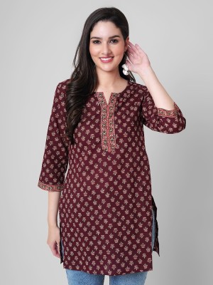 Janakdulari fashion Casual Printed Women Maroon Top