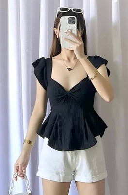 Tokyo Talkies Casual Solid Women Black Top