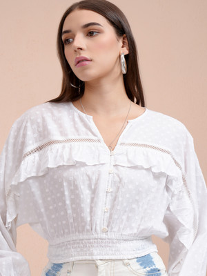 Tokyo Talkies Casual Printed Women White Top
