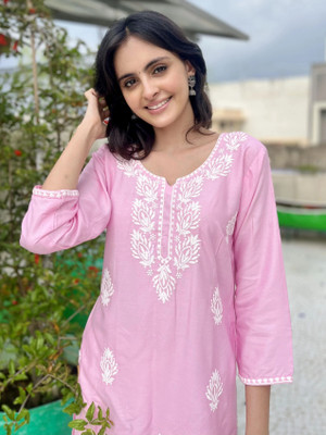 Kalasia Casual Embroidered Women Pink Top
