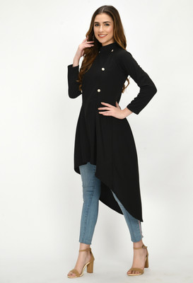 SAKSHI TRADER Casual Solid Women Black Top