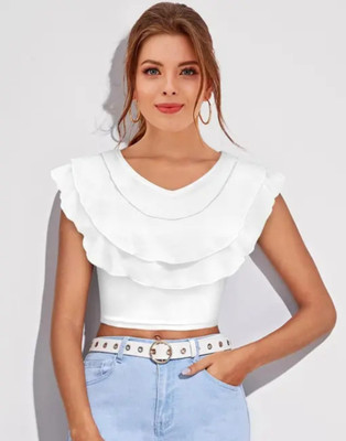 Rivasha Wear Formal Solid Women White Top