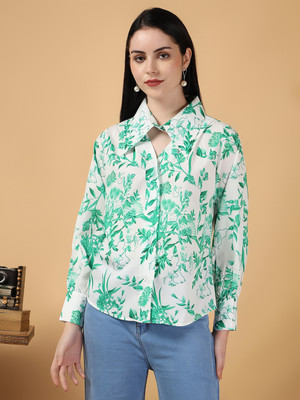 KOTTY Casual Floral Print Women Green Top