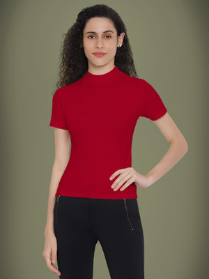 Kashonaa Casual Self Design Women Red Top