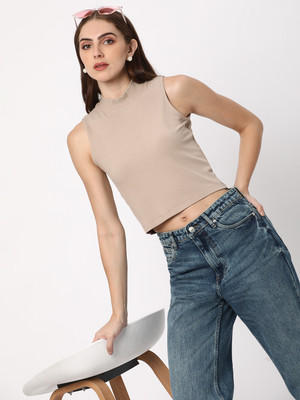 R&B Casual Solid Women Grey Top