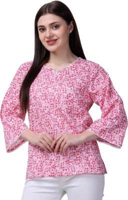 VAAMII Casual Printed Women Pink Top