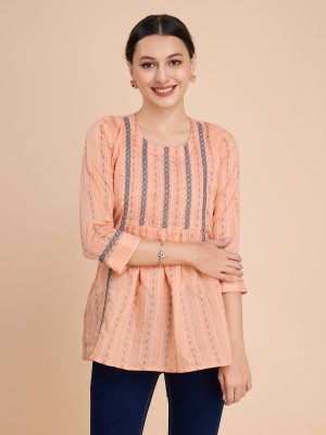 Frockery Formal Embroidered Women Orange Top