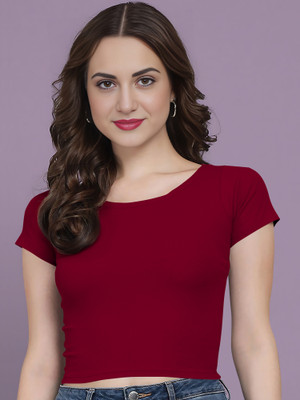 Kashonaa Casual Solid Women Maroon Top