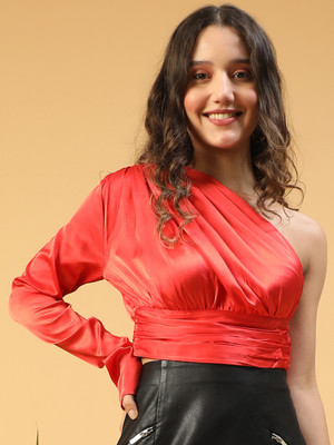 OXOLLOXO Party Solid Women Red Top