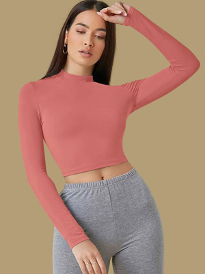 Kashonaa Casual Solid Women Pink Top