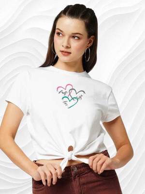 GEETU LOOKS Casual Printed Women White Top