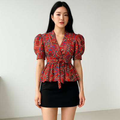 Avyola Party Printed Women Red Top