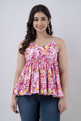 SHANGUL Casual Printed Women Multicolor Top