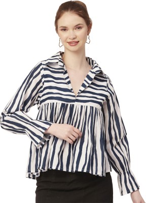 moomaya Casual Printed Women Dark Blue, White Top