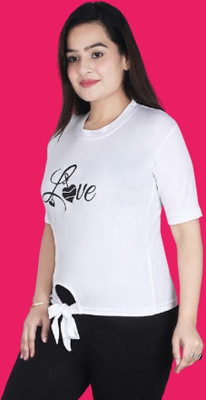 HouseOfCommon Casual Printed Women White Top