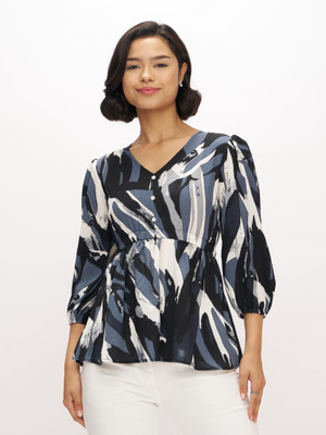 AASK Casual Floral Print Women Multicolor Top